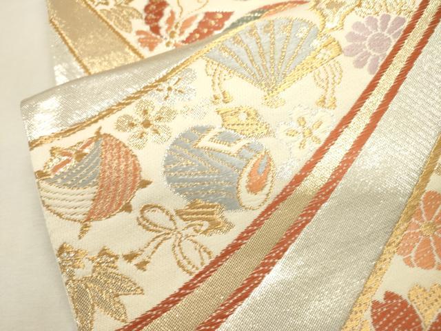 平和屋本店▼六通柄袋帯　唐織　吉祥鳳凰花文　弐拾四金二重織　正絹　逸品　未使用　DABJ7550fe