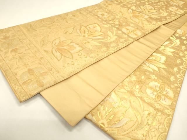平和屋本店▼六通柄袋帯　こうけつ織　更紗花唐草文　本金箔　正絹　逸品　DABJ7552fe