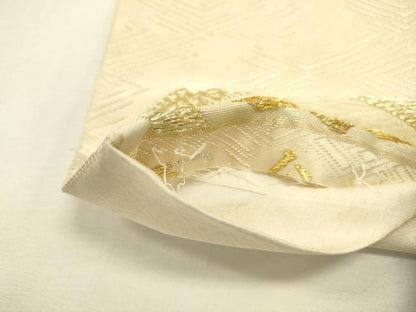 平和屋本店▼六通柄袋帯　絹浮織　花鳥丸文　本金糸　正絹　逸品　DABJ7557fe
