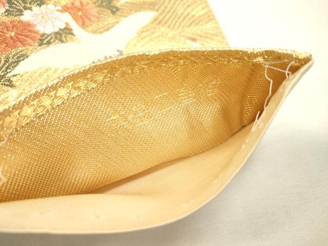 平和屋本店▼六通柄袋帯　唐織　流水群鶴梅文　本金二重箔　正絹　逸品　DABJ7558fe