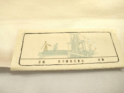 平和屋着物▼西陣　太鼓柄袋帯　駒刺繍　総刺繍　天井鳳凰花唐草文　金糸　正絹　逸品　未使用　DABJ7585fe