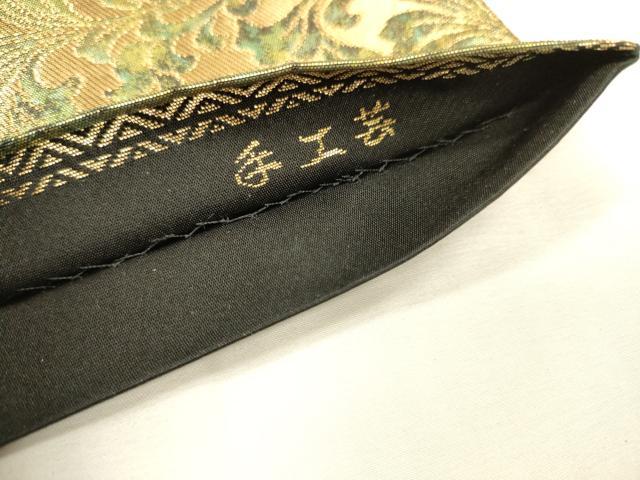 平和屋着物▼西陣　服部織物謹製　六通柄袋帯　こはく錦　手工芸　更紗花鳥唐草文　金糸　引箔　正絹　逸品　DABJ7613fe