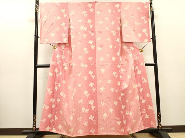 平和屋着物▼上質な小紋　舞花　暈し染　正絹　逸品　DABJ7759fe