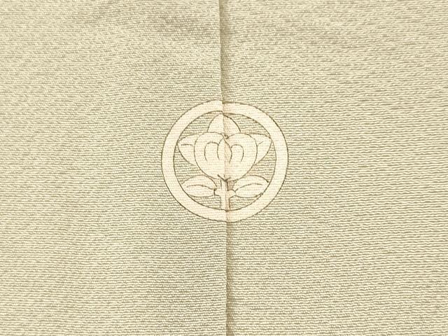 平和屋着物▼中国三大刺繍　相良刺繍　総刺繍　無地絵羽訪問着　花菱文　灰黄緑色　正絹　逸品　DABJ7762fe