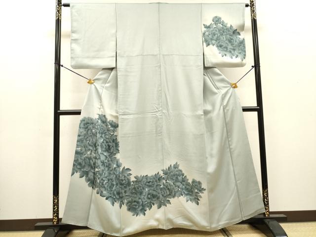 平和屋着物▼訪問着　草花　暈し染　正絹　逸品　DABJ7769fe