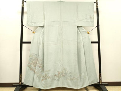 平和屋着物▼中国三大刺繍　スワトウ刺繍　汕頭刺繍　総刺繍　訪問着　渡り橋風景花文　正絹　逸品　DABJ7781fe