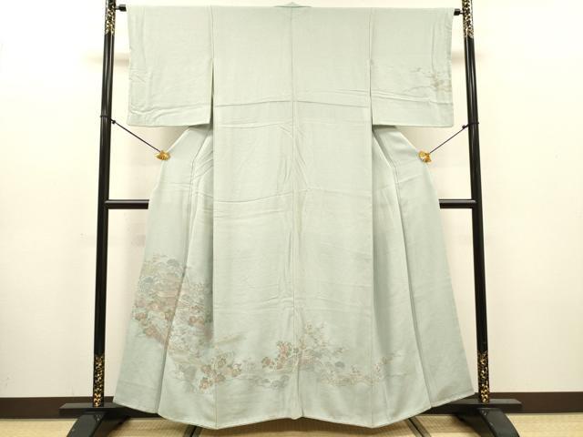 平和屋着物▼中国三大刺繍　スワトウ刺繍　汕頭刺繍　総刺繍　訪問着　渡り橋風景花文　正絹　逸品　DABJ7781fe