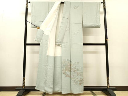 平和屋着物▼中国三大刺繍　スワトウ刺繍　汕頭刺繍　総刺繍　訪問着　渡り橋風景花文　正絹　逸品　DABJ7781fe