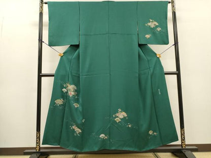 平和屋着物▼中国三大刺繍　蘇州刺繍　総刺繍　訪問着　青海波花唐草文　金銀糸　正絹　逸品　DABJ7797fe
