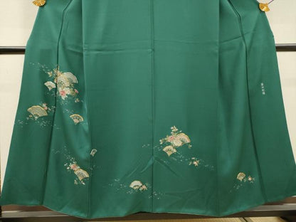 平和屋着物▼中国三大刺繍　蘇州刺繍　総刺繍　訪問着　青海波花唐草文　金銀糸　正絹　逸品　DABJ7797fe