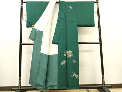 平和屋着物▼中国三大刺繍　蘇州刺繍　総刺繍　訪問着　青海波花唐草文　金銀糸　正絹　逸品　DABJ7797fe