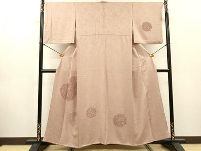 平和屋着物▼中国三大刺繍　相良刺繍　総刺繍　訪問着　花鳥丸文　正絹　逸品　DABJ7802fe