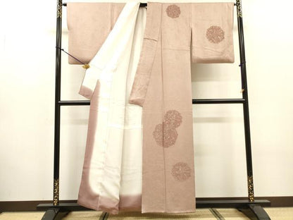 平和屋着物▼中国三大刺繍　相良刺繍　総刺繍　訪問着　花鳥丸文　正絹　逸品　DABJ7802fe