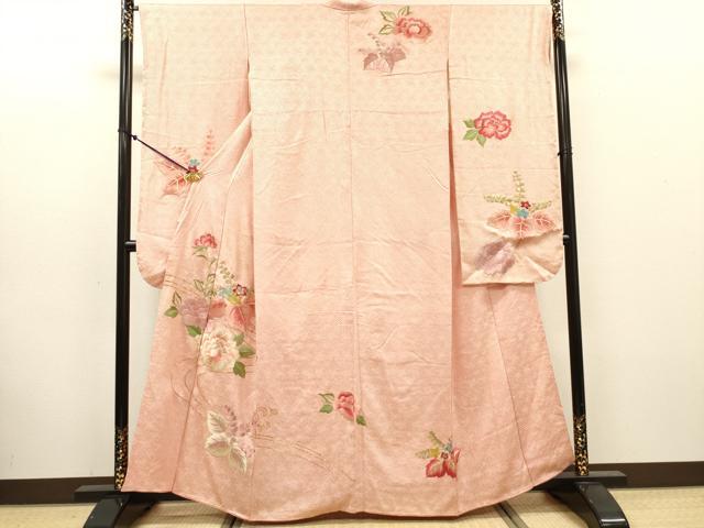 平和屋着物▼豪華振袖　総刺繍　駒刺繍　流水桐花文　金糸　正絹　逸品　DABJ7806fe