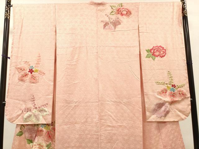 平和屋着物▼豪華振袖　総刺繍　駒刺繍　流水桐花文　金糸　正絹　逸品　DABJ7806fe