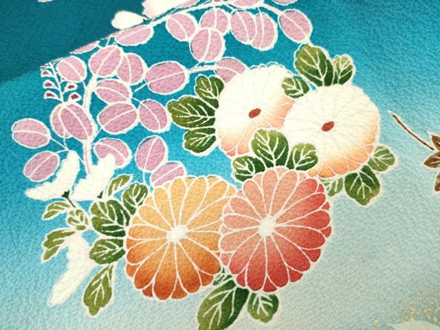 平和屋着物●豪華振袖　駒刺繍　花丸文　暈し染　金彩　正絹　逸品　DABJ7820fe