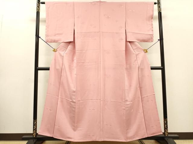 平和屋着物●上質な色無地　蜀江花地紋　鴇色　正絹　逸品　未使用　DABJ7838fe