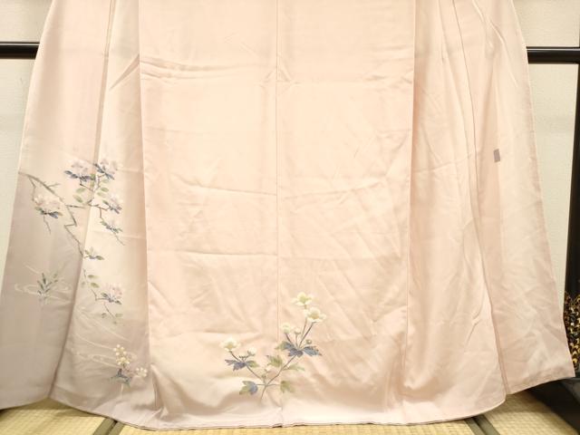 平和屋着物●本加賀友禅作家　牧野顕三　訪問着　枝花　暈し染め　正絹　逸品　DABJ7843fe