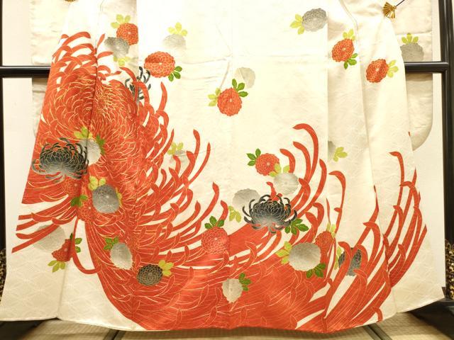 平和屋着物●豪華振袖　駒刺繍　乱菊　金彩　正絹　逸品　DABJ7845fe