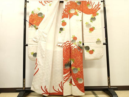 平和屋着物●豪華振袖　駒刺繍　乱菊　金彩　正絹　逸品　DABJ7845fe