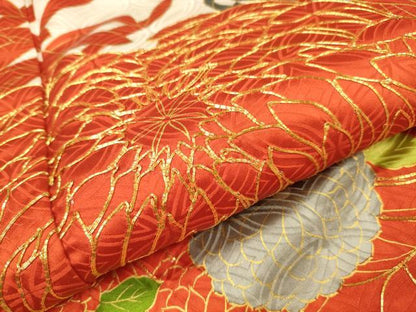 平和屋着物●豪華振袖　駒刺繍　乱菊　金彩　正絹　逸品　DABJ7845fe