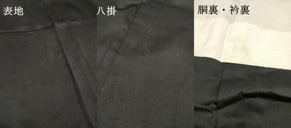 平和屋着物●訪問着　駒刺繍　貝合わせ花文　黒地　金彩　高島屋扱い　正絹　逸品　DABJ7846fe