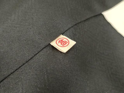 平和屋着物●訪問着　駒刺繍　貝合わせ花文　黒地　金彩　高島屋扱い　正絹　逸品　DABJ7846fe