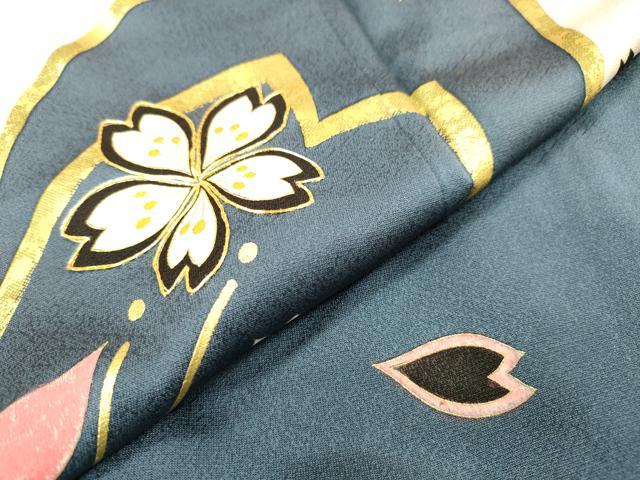 平和屋着物●豪華振袖　駒刺繍　舞桜　金彩　正絹　逸品　DABJ7849fe