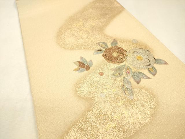 平和屋着物▼太鼓柄袋帯　螺鈿　辻が花　金銀彩　正絹　逸品　DABJ7933fe