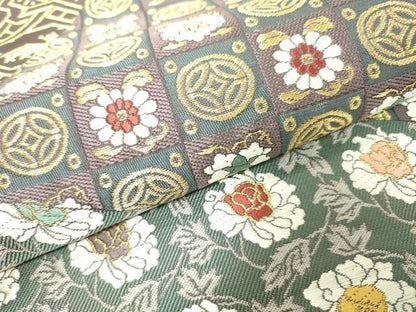 平和屋着物▼六通柄袋帯　唐織　古代名物裂　金糸　正絹　逸品　DABJ7947fe