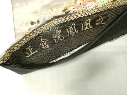 平和屋着物▼六通柄袋帯　正倉院鳳凰文　金銀糸　正絹　逸品　DABJ7961fe