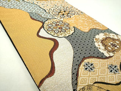 平和屋着物▼六通柄袋帯　福寿　金銀糸　正絹　逸品　DABJ8021ps