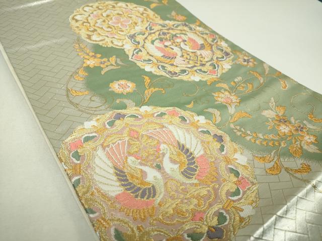 平和屋着物▼六通柄袋帯　唐織　宝相華鳥文　金銀糸　正絹　逸品　未使用　DABJ8041ps