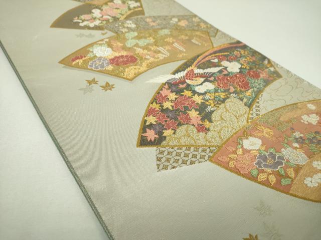 平和屋着物▼六通柄袋帯　唐織　地紙鳳凰花文　金銀糸　正絹　逸品　DABJ8045ps