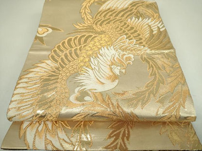 平和屋着物▼丸帯　几帳鳳凰花文　金糸　正絹　逸品　DABJ8050ps