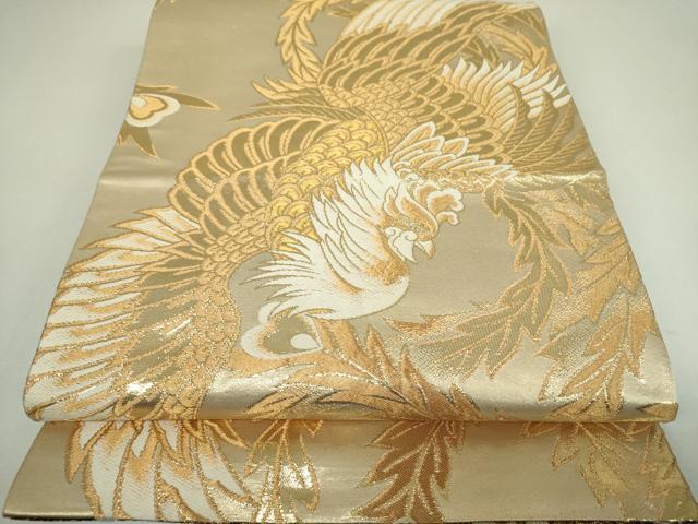 平和屋着物▼丸帯　几帳鳳凰花文　金糸　正絹　逸品　DABJ8050ps