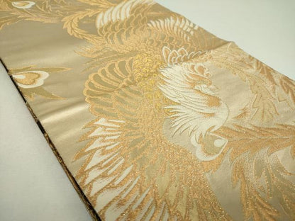 平和屋着物▼丸帯　几帳鳳凰花文　金糸　正絹　逸品　DABJ8050ps