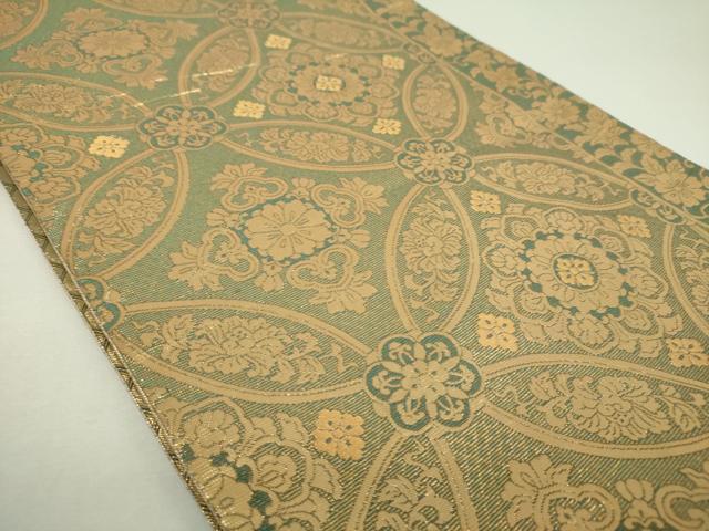 平和屋着物▼佐賀錦　両面　六通柄袋帯　唐織　松竹梅　雪輪宝尽くし花文　金銀糸　正絹　逸品　DABJ8052ps