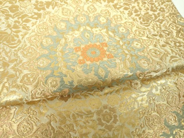 平和屋着物▼西陣　服部織物謹製　六通柄袋帯　オリエント更紗　金糸　正絹　逸品　DABJ8070ps