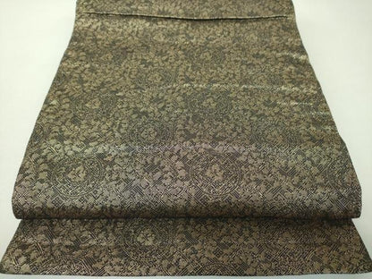 平和屋着物▼佐賀錦　両面　全通柄袋帯　彩華御車文　金糸　正絹　逸品　DABJ8071ps