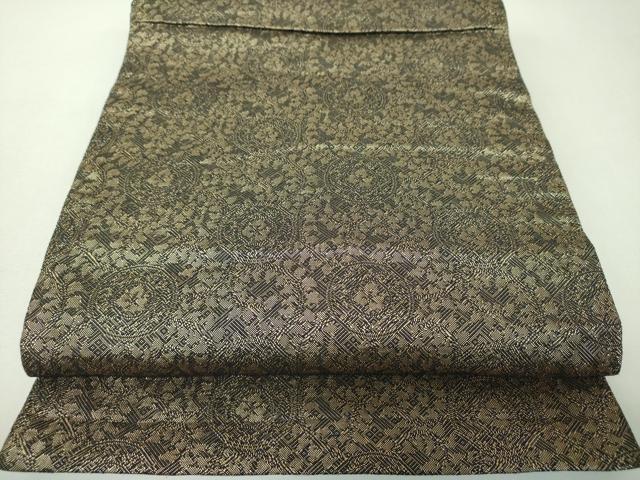 平和屋着物▼佐賀錦　両面　全通柄袋帯　彩華御車文　金糸　正絹　逸品　DABJ8071ps