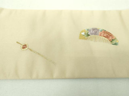 平和屋着物▼中国三大刺繍　相良刺繍　総刺繍　九寸名古屋帯　櫛　簪　金銀糸　正絹　逸品　DABJ8095ps