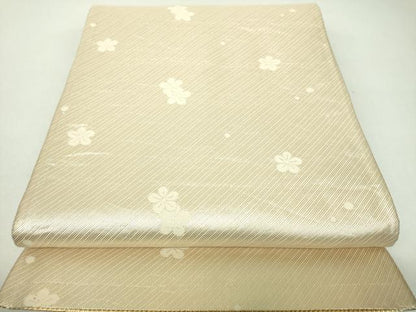 平和屋着物▼佐賀錦　両面　六通柄袋帯　雪輪笹文　金糸　正絹　逸品　DABJ8104ps