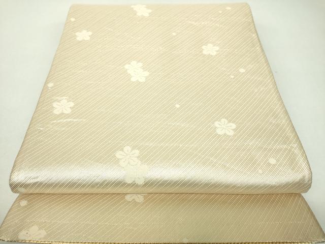 平和屋着物▼佐賀錦　両面　六通柄袋帯　雪輪笹文　金糸　正絹　逸品　DABJ8104ps