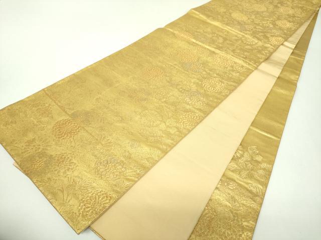 平和屋着物▼六通柄袋帯　作家物　菊尽くし　金糸　引箔　正絹　逸品　DABJ8105ps