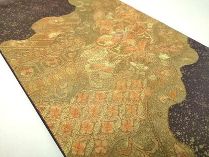 平和屋着物▼中国三大刺繍　スワトウ刺繍　汕頭刺繍　総刺繍　太鼓柄袋帯　駒刺繍　道長鳳凰花文　金彩　正絹　逸品　DABJ8120ps