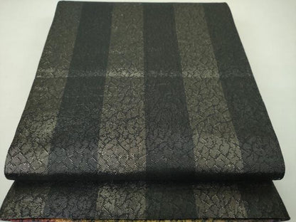 平和屋着物▼六通柄袋帯　ふくれ織　枝垂れ花　金糸　引箔　正絹　逸品　DABJ8132ps
