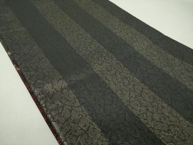 平和屋着物▼六通柄袋帯　ふくれ織　枝垂れ花　金糸　引箔　正絹　逸品　DABJ8132ps