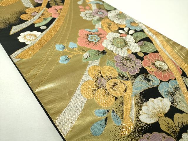 平和屋着物▼六通柄袋帯　辻が花　金銀糸　正絹　逸品　DABJ8145ps