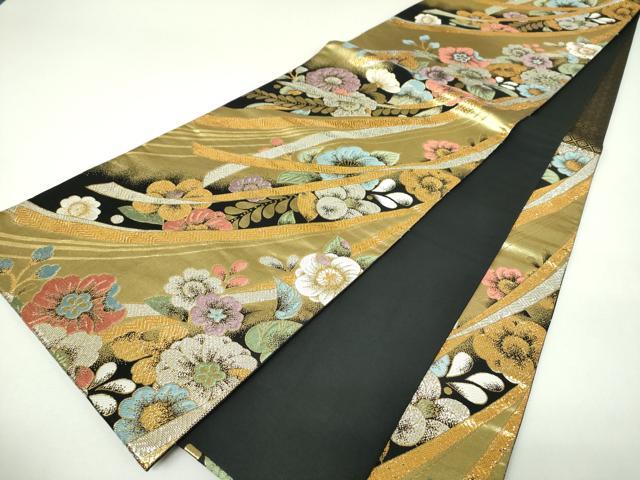 平和屋着物▼六通柄袋帯　辻が花　金銀糸　正絹　逸品　DABJ8145ps